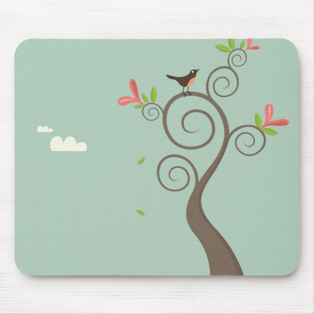 Robin on a Tree Mouse Pad (Front)