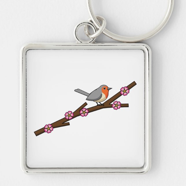 Robin on Sakura Keychain (Front)