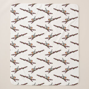 Robin on Sakura Sherpa Blanket