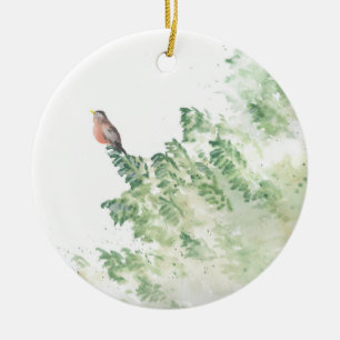 Robin Overseer Ceramic Ornament