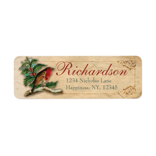 Robin Red Breast Antique Victorian Christmas Old (Front)