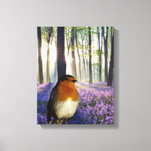 Robin red-breast image for wrapped canvas