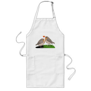 Robin redbreast bird love long apron