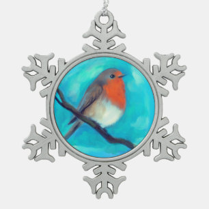 Robin redbreast ceramic ornament
