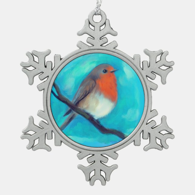 Robin redbreast  ceramic ornament (Front)
