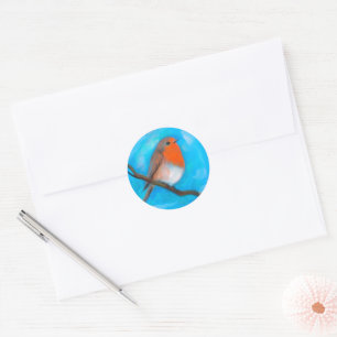 Robin redbreast classic round sticker