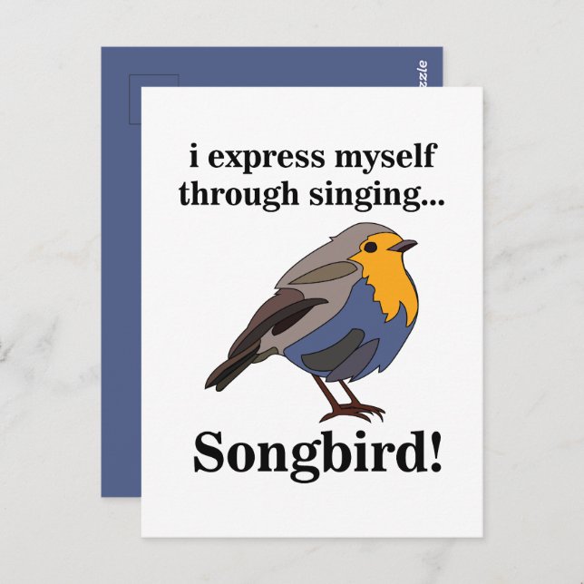 Robin Redbreast Songbird Postcard (Front/Back)