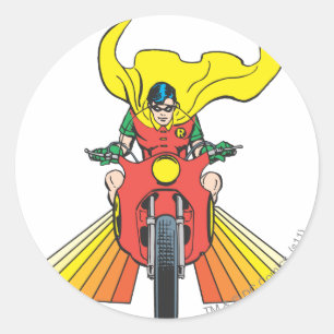 Robin Rides 2 2 Classic Round Sticker