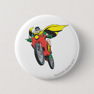Robin Rides 2 Inch Round Button