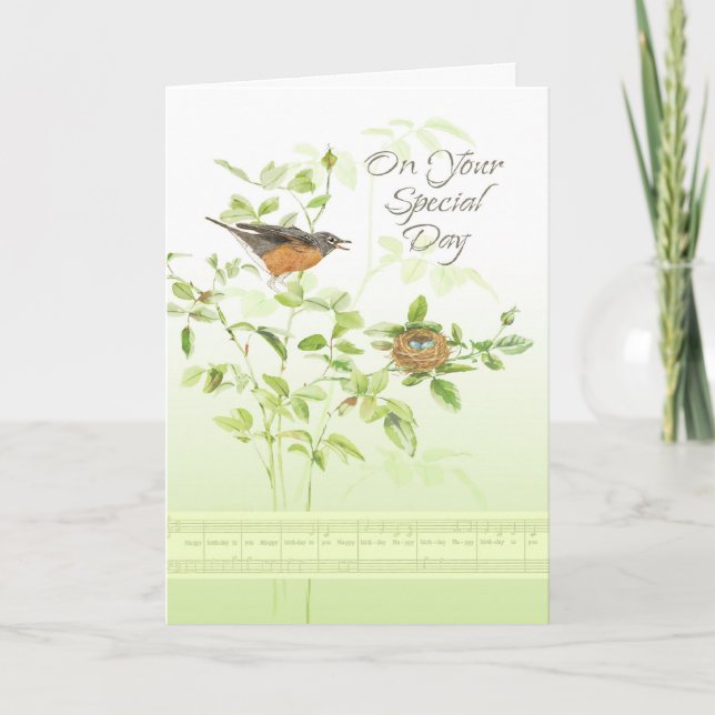 Robin Song Birthday Card (Front)