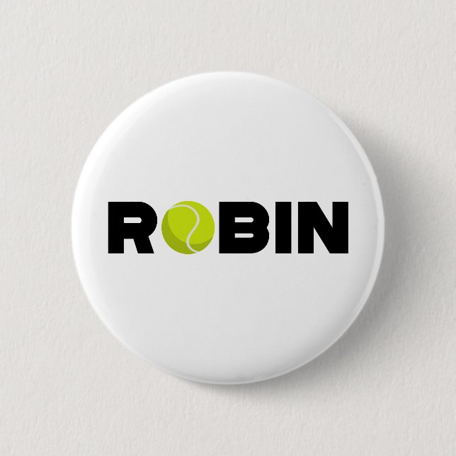 Robin Tennis 2 Inch Round Button (Front)