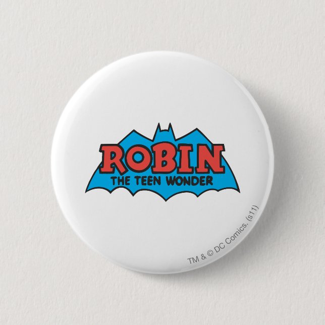 Robin The Teen Wonder Logo 2 Inch Round Button (Front)