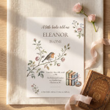 Robin Vintage Garden Little Bird First Birthday