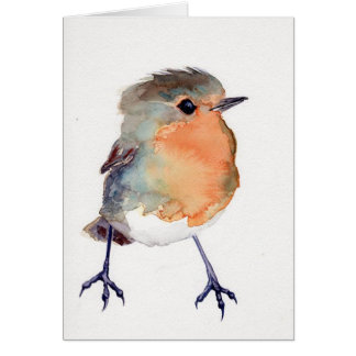 Robin Watercolour Christmas Card