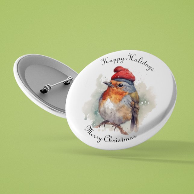 Robin Winter Delight, custom 2 Inch Round Button (Creator Uploaded)
