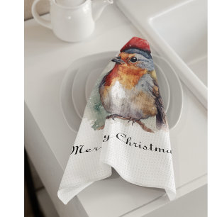 Robin Winter Delight, custom Kitchen Towel
