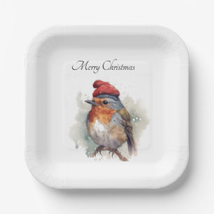 Robin Winter Delight, custom Paper Plate