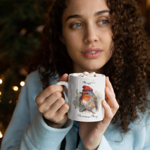 Robin Winter Delight, custom Two-Tone Coffee Mug