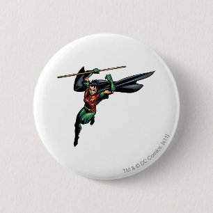 Robin with Staff - Leaps 2 Inch Round Button