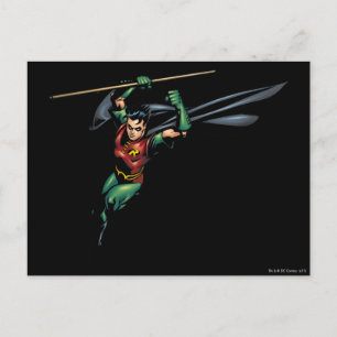 Robin with Staff - Leaps Postcard