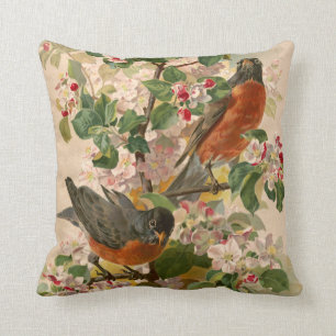 Robins 1896 throw pillow