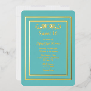Robins Egg Blue and Foil Sweet 16