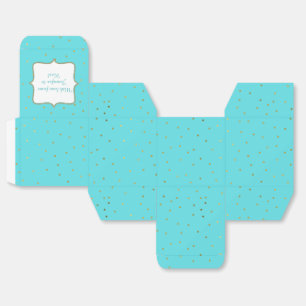 Robins Egg Blue and Gold Polka Dot Favour Gift Box