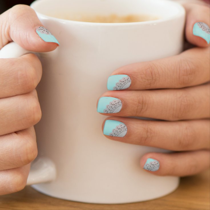 Robin's Egg Blue and White Doily Minx Nail Art | Zazzle Robin's Egg Blue and White Doily Minx Nail Art | Zazzle