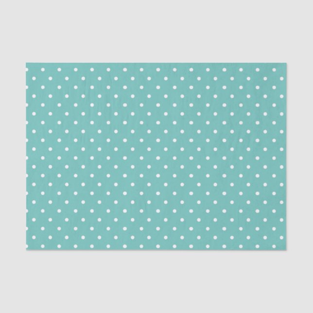 Robins Egg Blue and White Polka Dot Tissue Paper (Front)