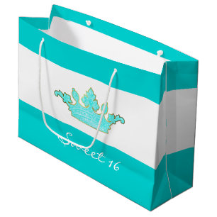 Robins Egg Blue Crown Custom Gift Bag