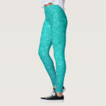 Robin's Egg Blue Cyan Teal Ombre Glitter Leggings<br><div class="desc">This design may be personalized by choosing the Edit Design option. You may also transfer onto other items. Contact me at colorflowcreations@gmail.com or use the chat option at the top of the page if you wish to have this design on another product or need assistance with this design. Glitter look...</div>