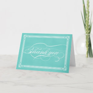 Robin's Egg Blue Fancy Thank You Card
