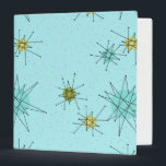 Robin's Egg Blue Iconic Atomic Starbursts Binder<br><div class="desc">This Robin’s Egg Blue Iconic Atomic Starbursts Binder pattern features iconic atomic starbursts. That’s right! The old school, robin’s egg blue coloured background with gold speckles is the perfect backdrop for the vibrant turquoise, soothing celery, and kitschy pear green coloured circles. The spots of colour are sporadically placed in various...</div>