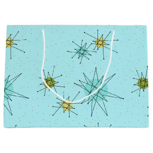 Robin's Egg Blue Iconic Atomic Starbursts Gift Bag