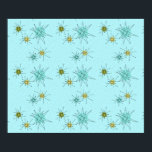 Robin's Egg Blue Iconic Atomic Starbursts Poster<br><div class="desc">This Robin’s Egg Blue Iconic Atomic Starbursts Poster pattern features iconic atomic starbursts. That’s right! The old school, robin’s egg blue coloured background with gold speckles is the perfect backdrop for the vibrant turquoise, soothing celery, and kitschy pear green coloured circles. The spots of colour are sporadically placed in various...</div>