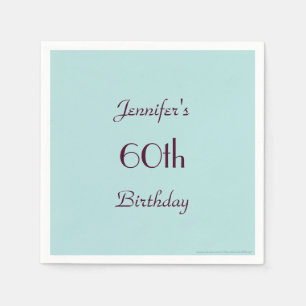Robins Egg Blue Paper Napkins 60th Birthday Party