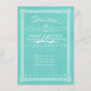 Robin's Egg Blue Poster Style Directions Card