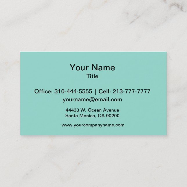 Robin's Egg Blue Solid Colour Business Card (Back)