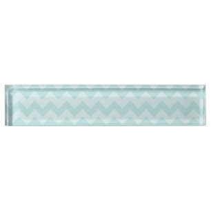 Robins Egg Chevron Aqua Teal Zig Zag Modern Nameplate