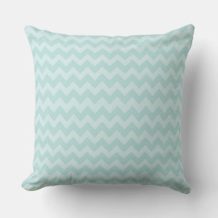 Robins Egg Chevron Aqua Teal Zig Zag Modern Throw Pillow