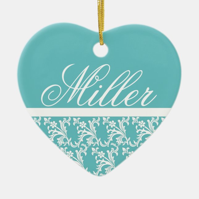 Robins Egg Monogram Ornament (Front)