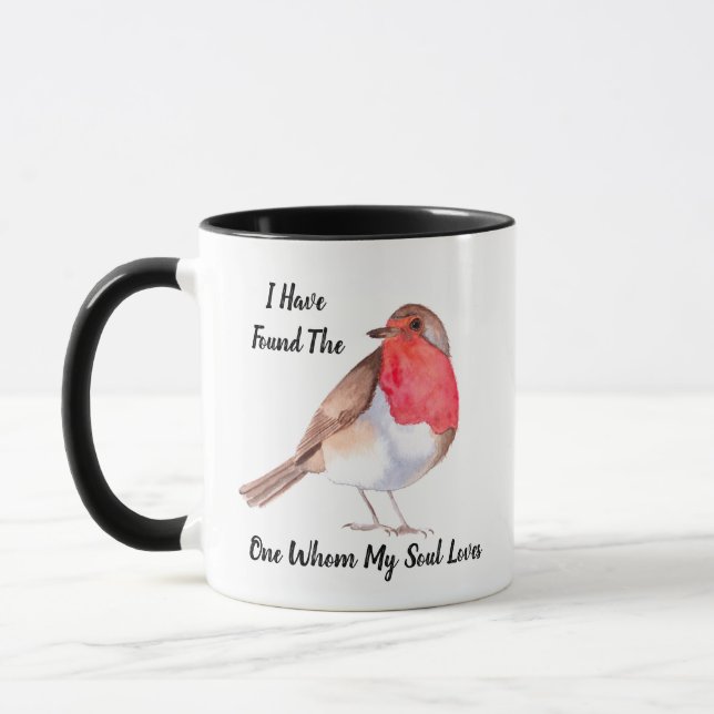 Robins I Have Found The One Whom My Soul Loves Mug (Left)