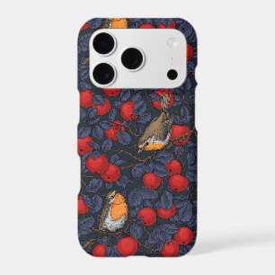 Robins in the apple tree/blue and red