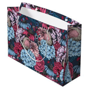 Robins in the garden 3 large gift bag