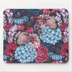 Robins in the garden 3 mouse pad