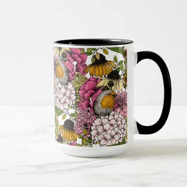Robins in the garden mug (Right)