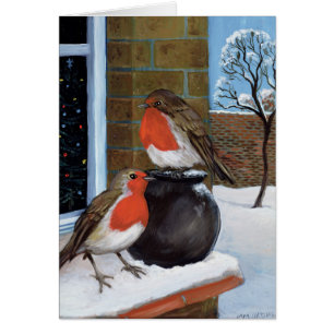 Robins in the snow