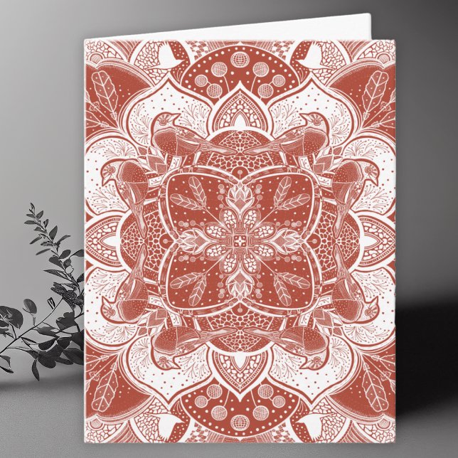Robins Mandala Art Blank Thank You Card (Creator Uploaded)
