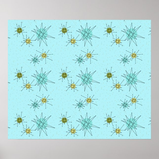 Robin's Oeuf Blue Iconic Starbursts Poster (Devant)