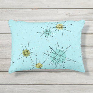 Robin's Oeuf Blue Starbursts Accent Coussin